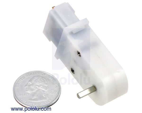 120:1 Mini Plastic Gearmotor HP, Offset 3mm D-Shaft Output, Extended Motor Shaft