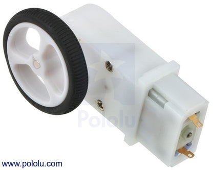 120:1 Mini Plastic Gearmotor HP, Offset 3mm D-Shaft Output, Extended Motor Shaft