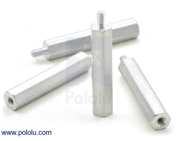 Aluminum Standoff: 1" Length, 2-56 Thread, M-F (4-Pack)