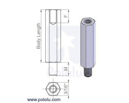 Aluminum Standoff: 3/4" Length, 4-40 Thread, M-F (4-Pack)