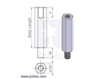 Aluminum Standoff: 1" Length, 2-56 Thread, M-F (4-Pack)