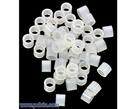 Nylon Spacer: 4mm Length, 5mm OD, 3.3mm ID (50-Pack)