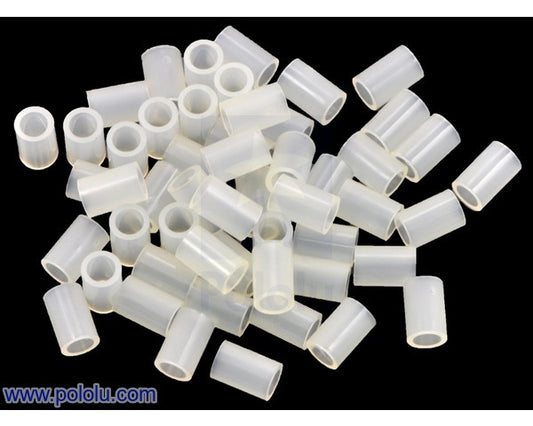 Nylon Spacer: 6mm Length, 4mm OD, 2.7mm ID (50-Pack)