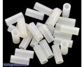 Nylon Spacer: 12mm Length, 5mm OD, 3.3mm ID (25-Pack)