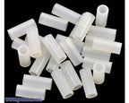Nylon Spacer: 12mm Length, 5mm OD, 3.3mm ID (25-Pack)