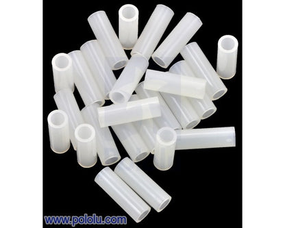 Nylon Spacer: 15mm Length, 5mm OD, 3.3mm ID (25-Pack)