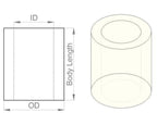 Nylon Spacer: 10mm Length, 4mm OD, 2.7mm ID (25-Pack)