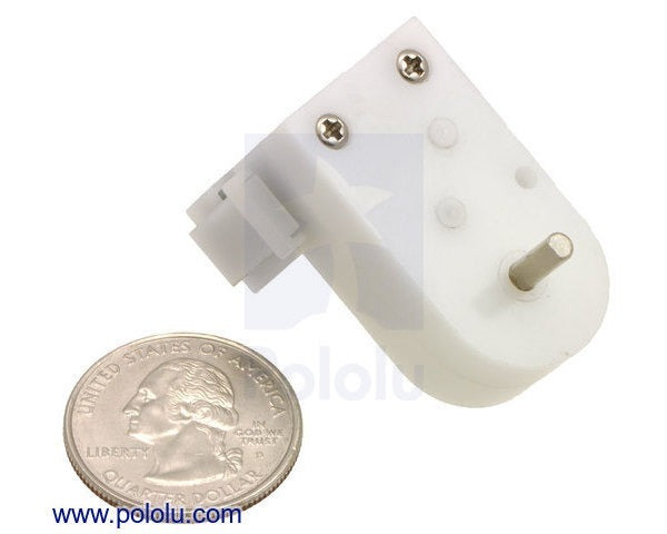 120:1 Mini Plastic Gearmotor HP, Offset 3mm D-Shaft Output, Extended Motor Shaft