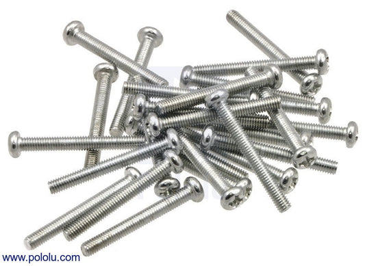 Machine Screw: M3, 25mm Length, Phillips (25-pack)