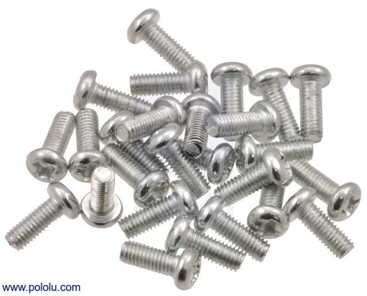 Machine Screw: M3, 8mm Length, Phillips (25-pack)