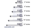 Glideforce LACT10P-12V-20 Light-Duty Linear Actuator with Feedback: 50kgf, 10" Stroke (9.8" Usable),