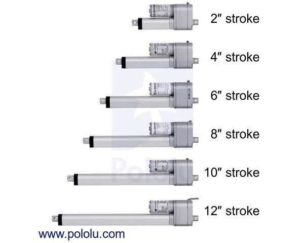 Glideforce LACT12P-12V-20 Light-Duty Linear Actuator with Feedback: 50kgf, 12" Stroke (11.8" Usable)