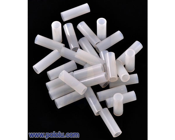 Nylon Spacer: 12mm Length, 4mm OD, 2.7mm ID (25-Pack)