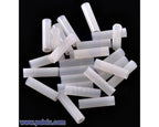Nylon Spacer: 15mm Length, 4mm OD, 2.7mm ID (25-Pack)