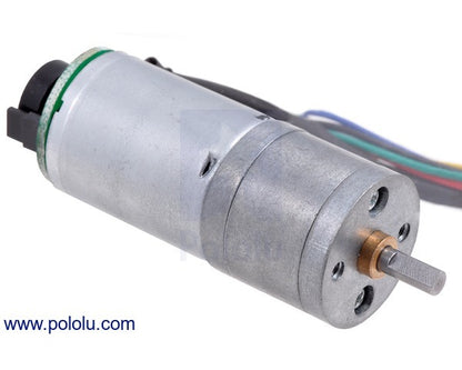 20.4:1 Metal Gearmotor 25Dx50L mm HP 6V with 48 CPR Encoder