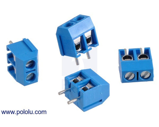 Screw Terminal Block: 2-Pin, 5 mm Pitch, Side Entry (4-Pack)