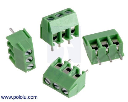 Screw Terminal Block: 3-Pin, 3.5 mm Pitch, Side Entry (4-Pack)