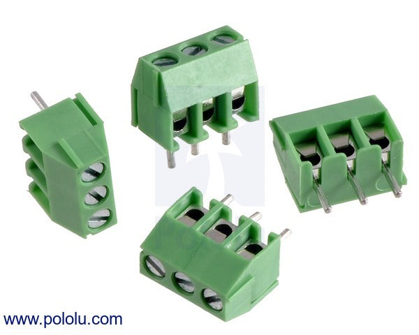 Screw Terminal Block: 3-Pin, 3.5 mm Pitch, Side Entry (4-Pack)