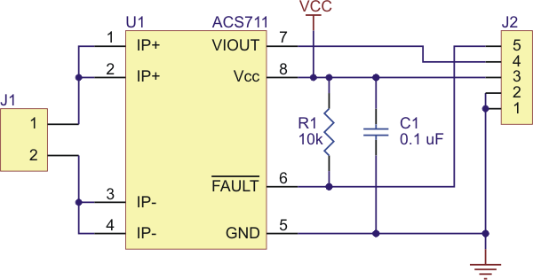 ACS711EX Current Sensor Carrier -31A to +31A