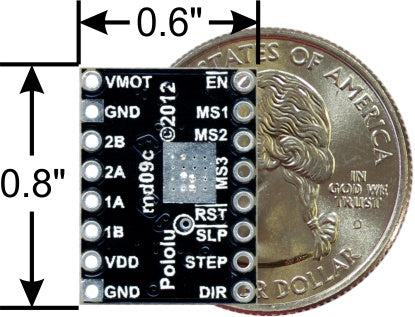 A4988 Stepper Motor Driver Carrier, Black Edition (Header Pins Soldered)