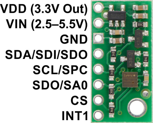 LPS25H Pressure/Altitude Sensor Carrier with Voltage Regulator