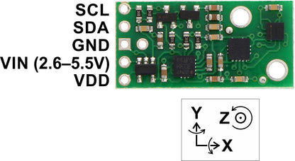 AltIMU-10 v4 Gyro, Accelerometer, Compass, and Altimeter (L3GD20H, LSM303D, and LPS25H Carrier)