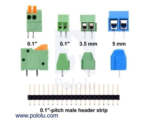 Screw Terminal Block: 2-Pin, 5 mm Pitch, Side Entry (4-Pack)
