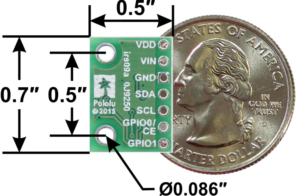 VL6180X Time-of-Flight Distance Sensor Carrier with Voltage Regulator