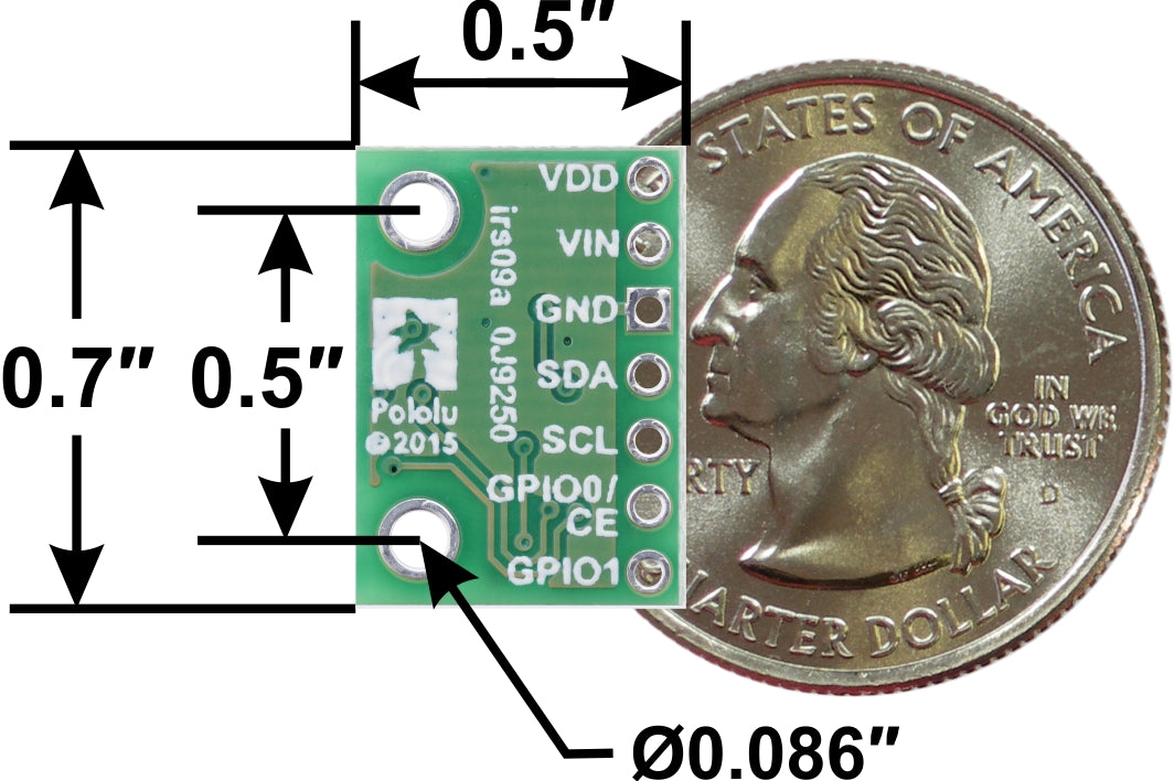 VL6180X Time-of-Flight Distance Sensor Carrier with Voltage Regulator