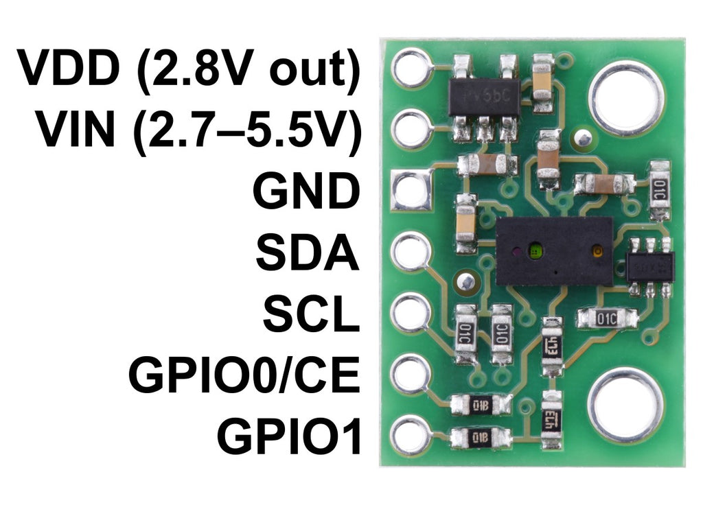 VL6180X Time-of-Flight Distance Sensor Carrier with Voltage Regulator