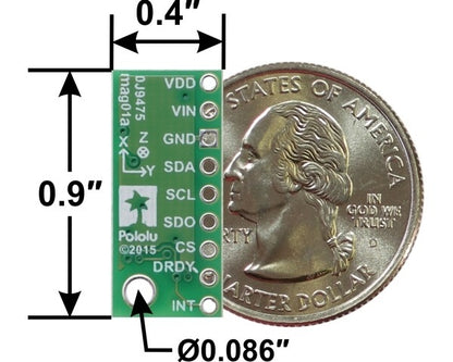 LIS3MDL 3-Axis Magnetometer Carrier with Voltage Regulator