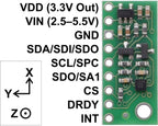 LIS3MDL 3-Axis Magnetometer Carrier with Voltage Regulator