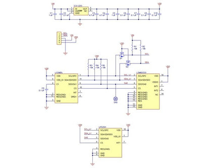 AltIMU-10 v5 Gyro, Accelerometer, Compass, and Altimeter (LSM6DS33, LIS3MDL, and LPS25H Carrier)