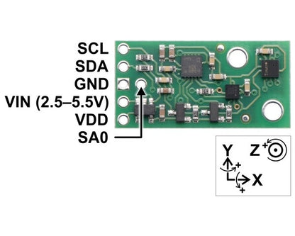 AltIMU-10 v5 Gyro, Accelerometer, Compass, and Altimeter (LSM6DS33, LIS3MDL, and LPS25H Carrier)