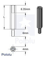 Aluminum Standoff for Raspberry Pi