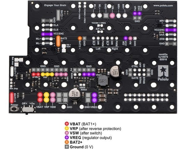 Motor Driver and Power Distribution Board for Romi Chassis