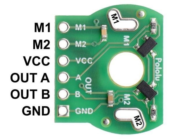 Magnetic Encoder Pair Kit for 20D mm Metal Gearmotors, 20 CPR, 2.7-18V