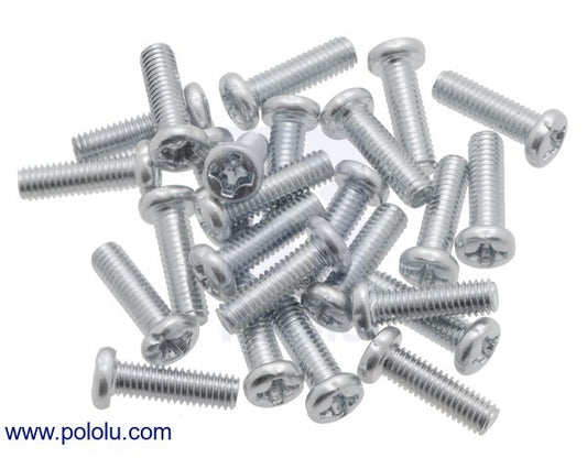 Machine Screw: M3, 10mm Length, Phillips (25-pack)