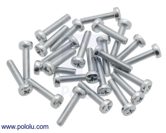 Machine Screw: M3, 14mm Length, Phillips (25-pack)