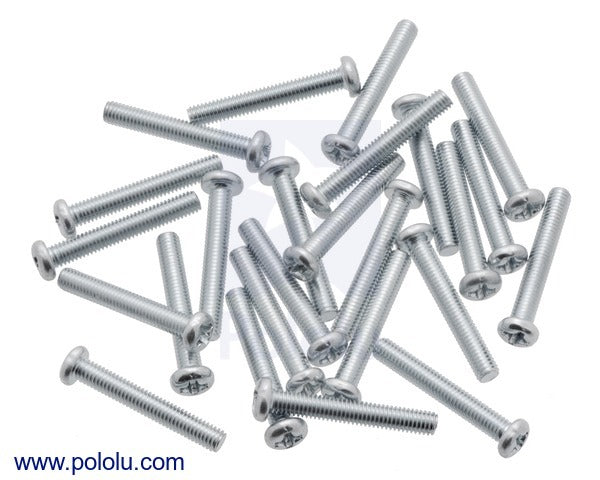 Machine Screw: M3, 20mm Length, Phillips (25-pack)