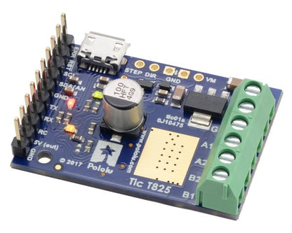 Tic T825 USB Multi-Interface Stepper Motor Controller (Connectors Soldered)