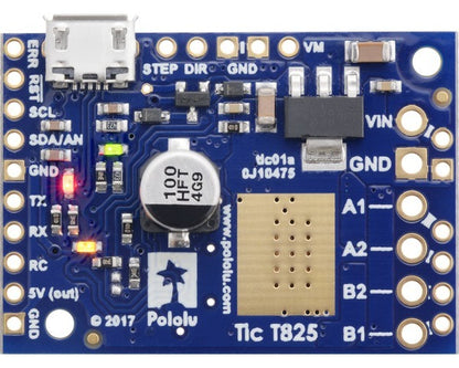 Tic T825 USB Multi-Interface Stepper Motor Controller (Connectors Soldered)