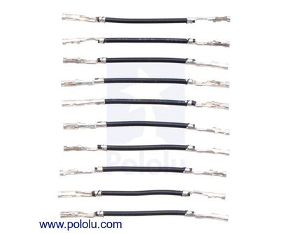 Wires with Pre-Crimped Terminals 10-Pack F-F 1" Black