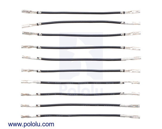 Wires with Pre-Crimped Terminals 10-Pack F-F 2" Black