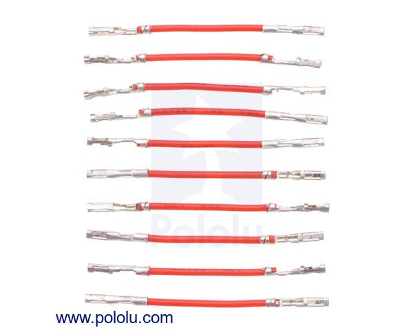 Wires with Pre-Crimped Terminals 10-Pack F-F 1" Red