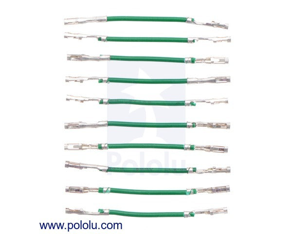 Wires with Pre-Crimped Terminals 10-Pack F-F 1" Green