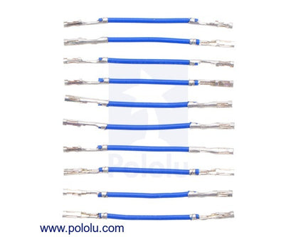 Wires with Pre-Crimped Terminals 10-Pack F-F 1" Blue