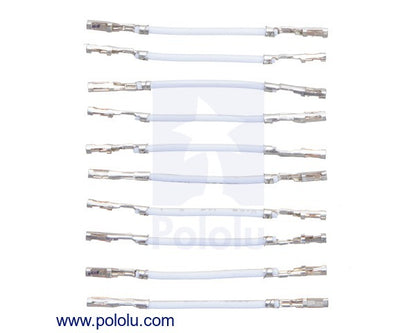 Wires with Pre-Crimped Terminals 10-Pack F-F 1" White