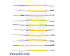 Wires with Pre-Crimped Terminals 10-Pack M-F 1" Yellow
