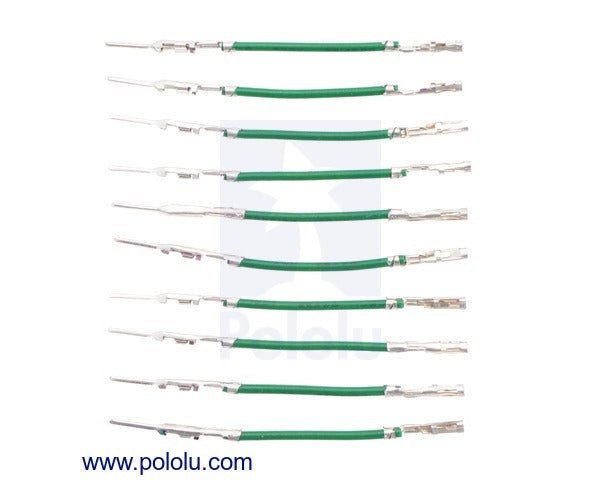 Wires with Pre-Crimped Terminals 10-Pack M-F 1" Green